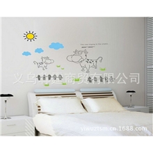 厂家第五代卡通墙贴1923啊牛PVC家居墙贴大墙贴批发