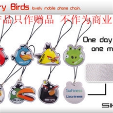 （赠品）Angrybirds愤怒的小鸟屏幕擦手机挂绳手机链挂饰
