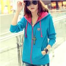 2012秋装新款女装韩国长袖卫衣外套连帽休闲开衫卫衣