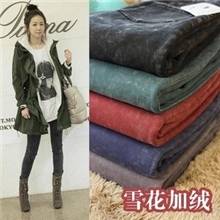 秋冬女装加绒保暖仿牛仔打底裤糖果色修身雪花裤打底裤小脚裤