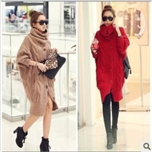 SISOUHOR正品粗麻花棒长款高领毛衣外套两色入-20710