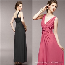 礼服裙宴会礼服批发实拍極致美胸Y領纖腰修飾長洋裝禮服