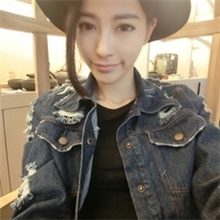 1113古着风大牌定制款破洞水洗牛仔外套淘宝网免费数据包批发