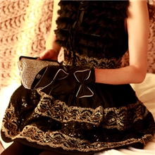 韩国代购原单兔毛蕾丝拼公主冬款背心裙毛呢连衣裙秋冬季小礼服