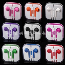 苹果5代耳机iphone5彩色耳机线控耳机多色可选