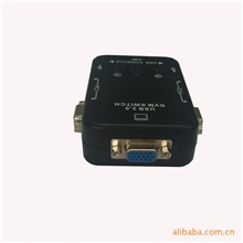 手动2口USBKVM切换器手动，2台主机1台显示器kvm切换器