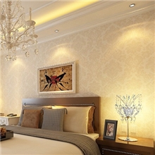 工厂直销出口内销防霉防潮透气珠光无纺布墙纸大马士革欧式壁纸