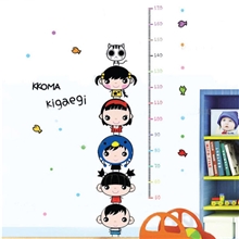 AY636三代可移除宝宝房儿童卧室幼儿园学校大头娃娃身高贴墙贴纸