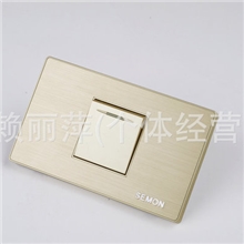 长期批发118型西蒙新款墙壁开关V6香槟金-一位单控开关