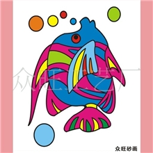 热销推荐方形创意无限彩色鱼彩色儿童沙画儿童卡通沙画