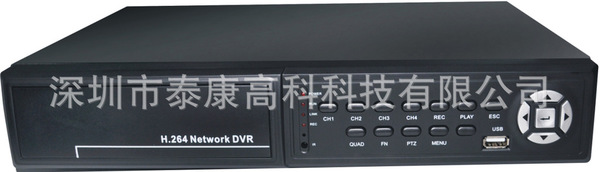 4路D1硬盘录像机音视频同步/带报警/支持云台/回放D1