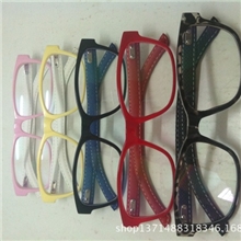 复古皮脚腿眼镜框高档非主流时尚框架镜黑脚商务平光镜