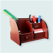 上汇正品9314/木质笔筒多功能桌面收纳组合座商务创意时尚空间