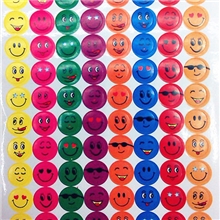 1.0/1.5/1.9圆形彩色笑脸不干胶贴