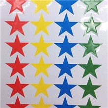 彩色五角星不干胶贴