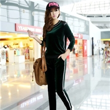 时尚新款个性圆领套头百搭女式套装