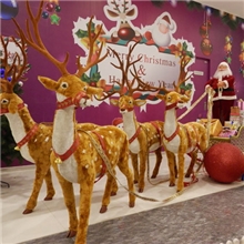 1.2米仿真小鹿/1.5米仿真小鹿现货/圣诞场景布置安装/雪橇车