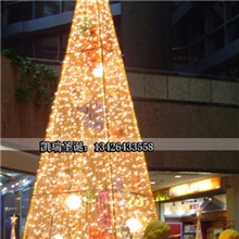 金色锥形灯光圣诞树订购蓝色灯光红色灯光等大型室外防水圣诞树