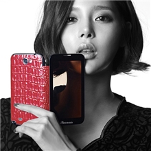 触摸玻璃三星note2手机壳n7100/08N719/2真皮套鳄鱼纹镜面保护套