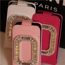 苹果44s苹果5真皮皮套贴钻手机壳范冰冰同款皮套