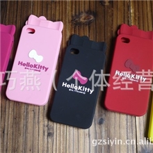 热卖日本HelloKitty蝴蝶结iPhone4硅胶套外壳手机保护套