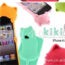 热销韩国进口苹果iphone4G4s可爱kiki趴猫手机外壳保护套
