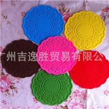 厂家货源批发甜美复古硅胶垫隔热垫水杯垫防滑垫硅胶碗垫