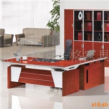 供应DBT-008实木优质木皮贴面大班桌大班台