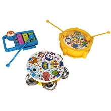 韩国PORORO热销益智玩具小企鹅音乐三件套琴鼓摇铃音乐玩具