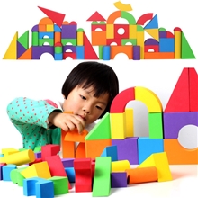 全国总经销爆款MELON正品EVA多彩创意60粒EVA早教拼装软积木