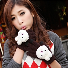 触摸卡通触摸屏手机手套触摸屏手套批发半边绒触摸屏手套厂家直销