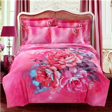 AB大版活性斜纹印花精品床上用品四件套花中精灵有货中