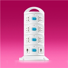 立式手提四孔USB充电接线板插座，多功能造型美观，质量可靠