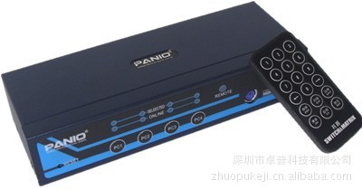 PANIO卓普4进1出VGA音视频切换选择器(PANIOSV401AR)带遥控