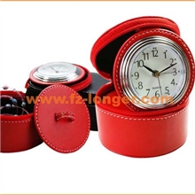 礼品钟皮包钟带珠宝盒旅行钟jewelryboxwithclock