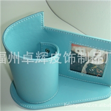 带相框笔筒皮革笔筒penholderwithphotoframe