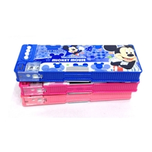 正品迪士尼文具盒多功能笔盒新款米奇儿童卡通双面铅笔盒Z6924