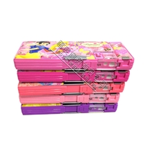 正品迪士尼文具盒多功能笔盒新款公主儿童卡通双面铅笔盒9909