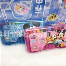 正品迪士尼文具12色儿童盒装油画棒蜡笔批发Z6148