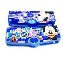 正品迪士尼塑料多功能笔盒公主米奇笔袋批发Z6940