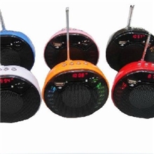 带有七彩炫灯的插卡式迷你音箱，功能齐全，物美价廉