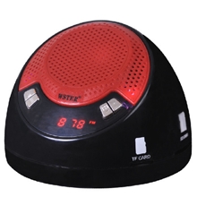 便携高保真插卡式迷你音箱，FM收音功能，外观精致漂亮，小巧玲珑