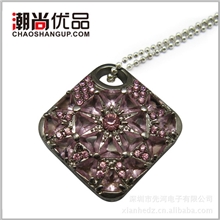 批发U盘高档水晶U盘厂家银色外壳粉色水钻方块U盘潮尚优品