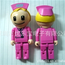 供应粉色大头护士u盘ABS塑胶机器人u盘医院嘉奖护士专用usb