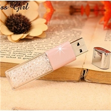 U盘厂家批发施华洛水晶世奇U盘带颗粒水晶碎钻石U盘4G优盘