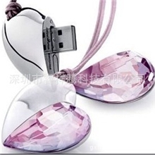 U盘厂家批发女士心型珠宝项链U盘时尚饰品镶钻U盘优盘