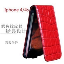 苹果Iphone4手机壳子上下翻鳄鱼纹皮套石头纹手机皮套纯色皮套