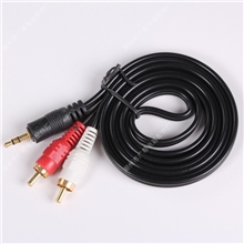 广辉厂家直销3.5双声一对二平头AV线材音频视频音响线小量批发
