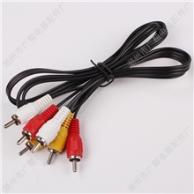 广辉1米三对三平头AV线材六头线音频线视频线音响音箱连接线