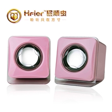 供应usb屁颠虫011笔记本电脑音箱迷你音箱粉色mp3小音箱